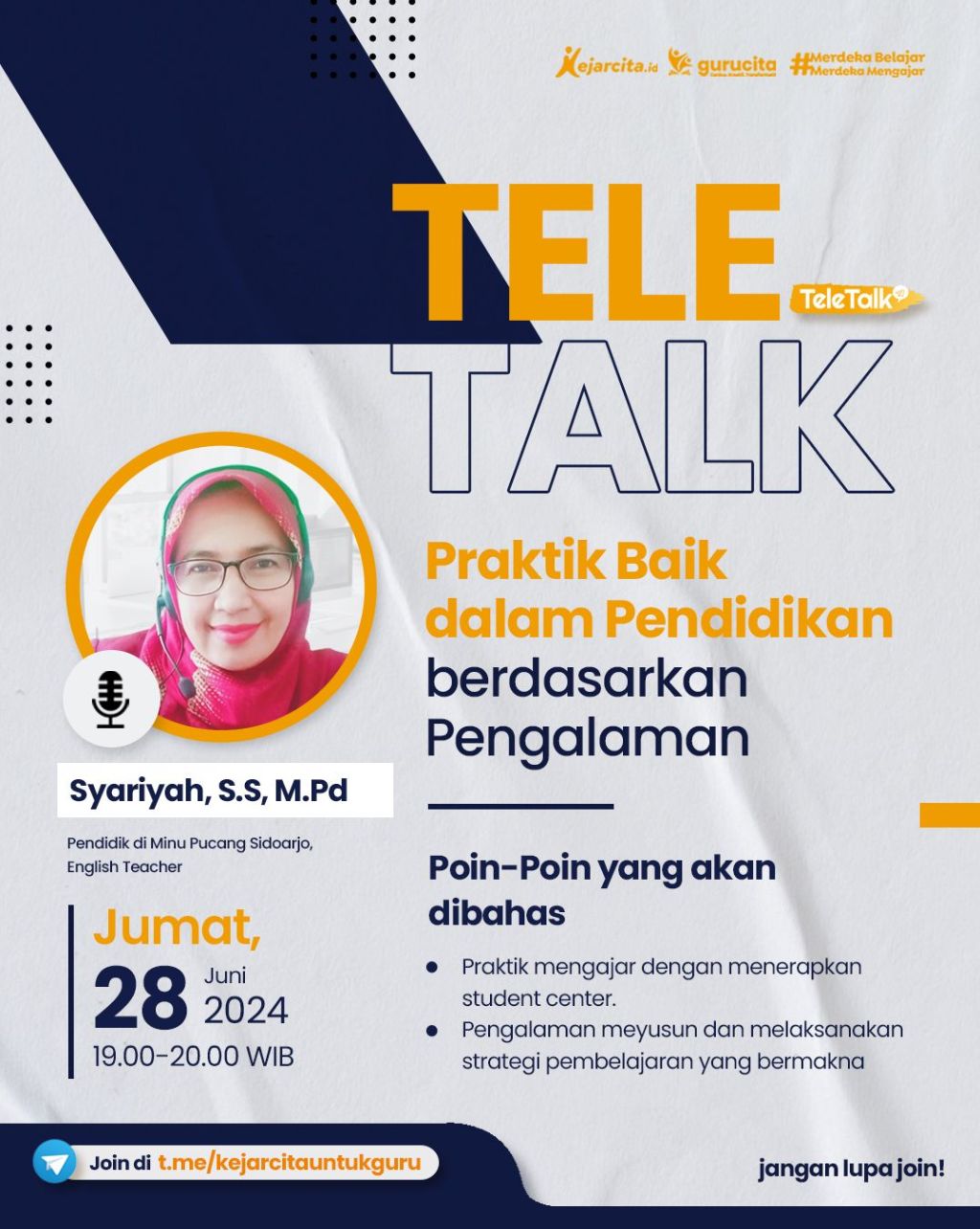 TeleTalk – Praktik Baik dalam Pendidikan berdasarkan&nbsp;Pengalaman